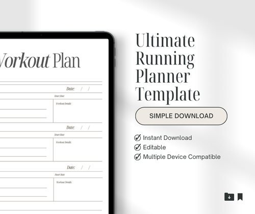 Digital Ultimate Running Plan; Lifestyle and Running Planner and Journal